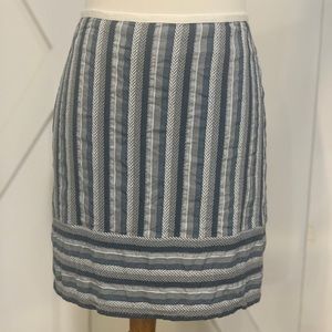 LOFT blue stripe mini skirt